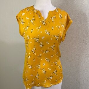 Paper Moon Yellow V Neck Sleeveless Blouse XS